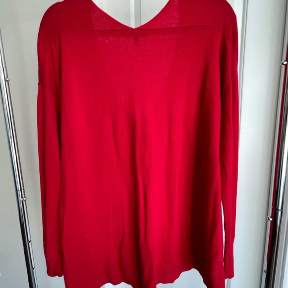 2 Express oversized sweaters Red and Gray Sz L - Picture 5 of 7